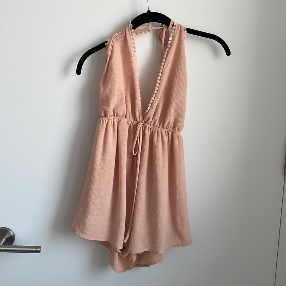 Peach Halter Romper